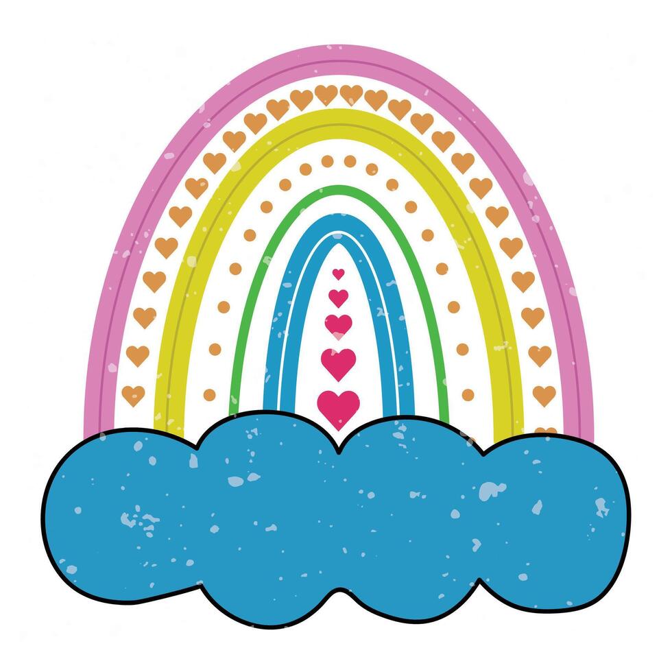 Cloud with rainbow clipart vector