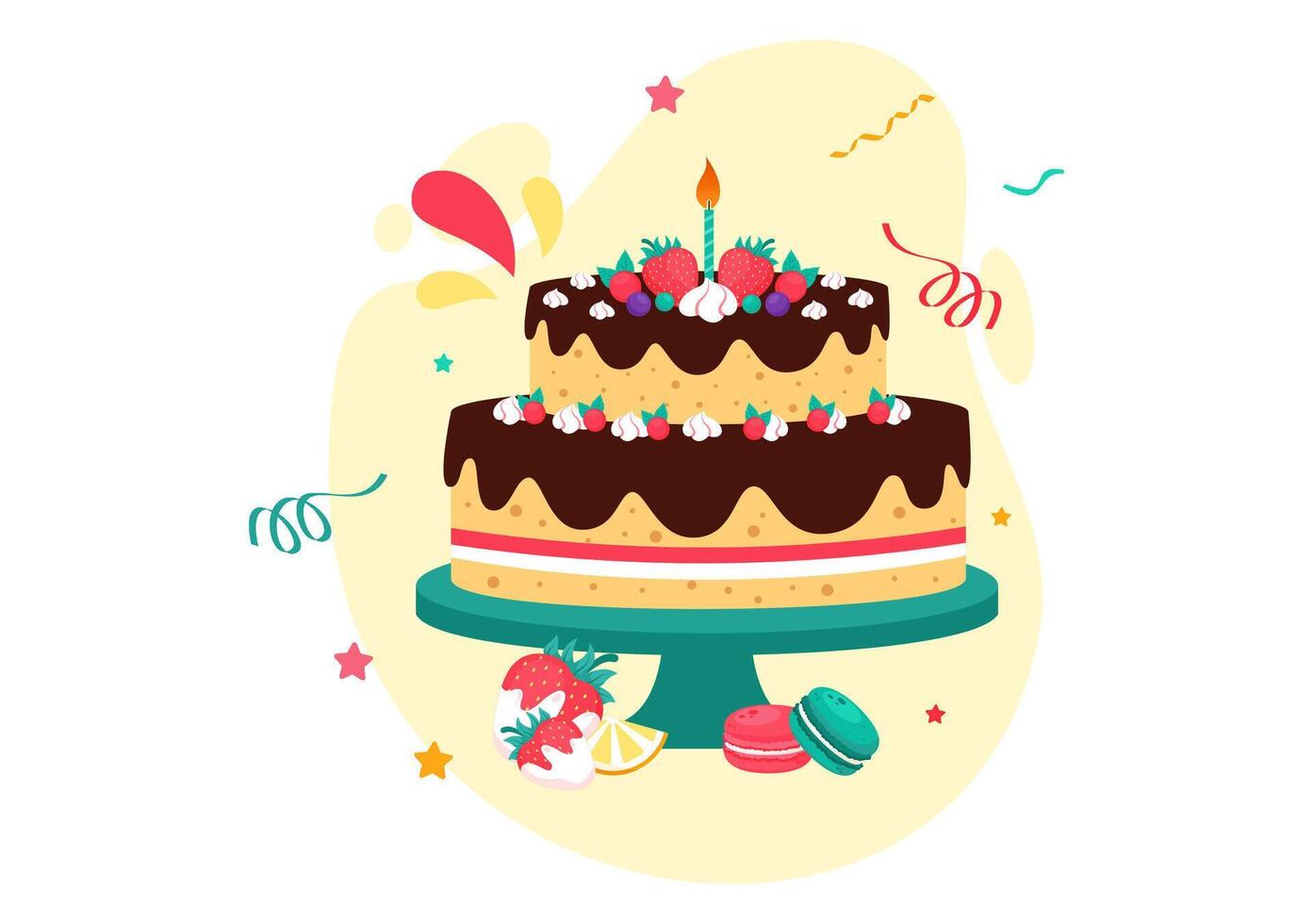 National Cake Day Celebration with Sweet Pastries and Cakes Design vector