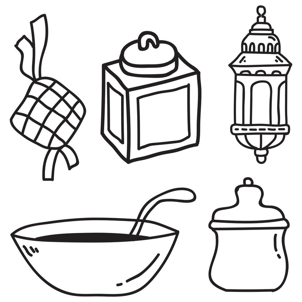 Outline Handrawing Icon Ornament Islamic Collection vector