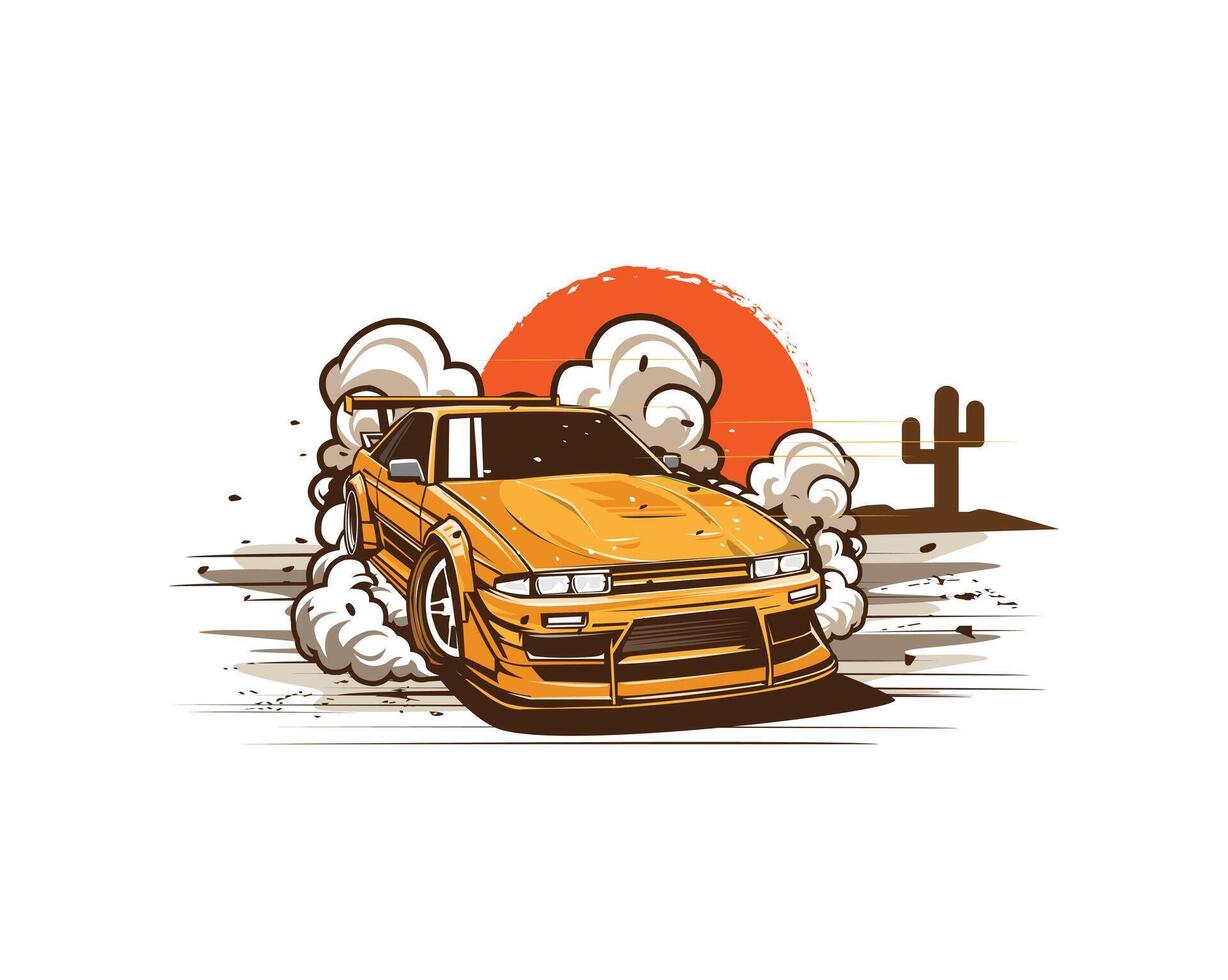 yellow drift on the desert vector