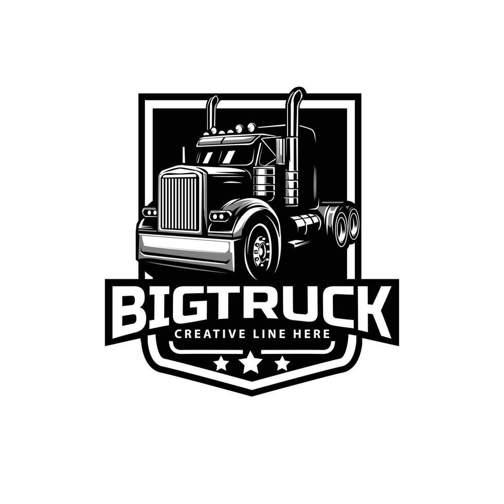 big truck badge design illustration vector
