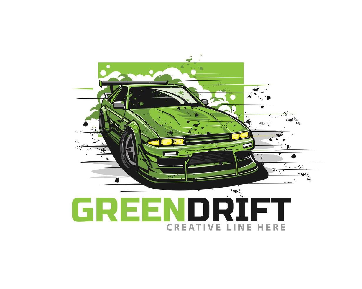green drift with smokey road vector
