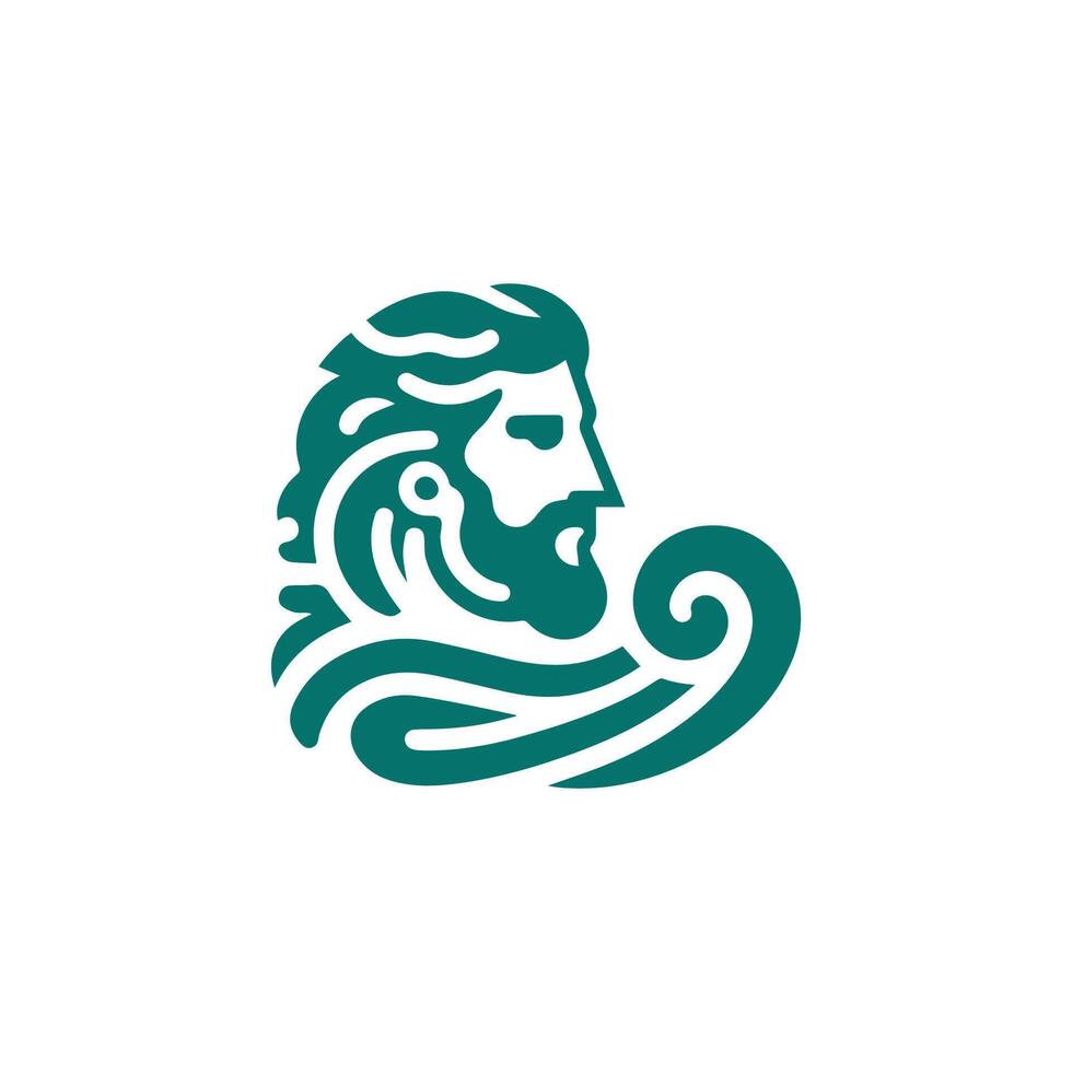 Poseidon logo for sale vector