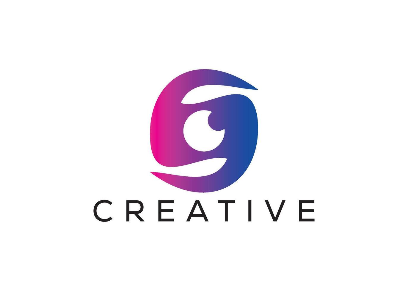 S eye lens logo design template vector