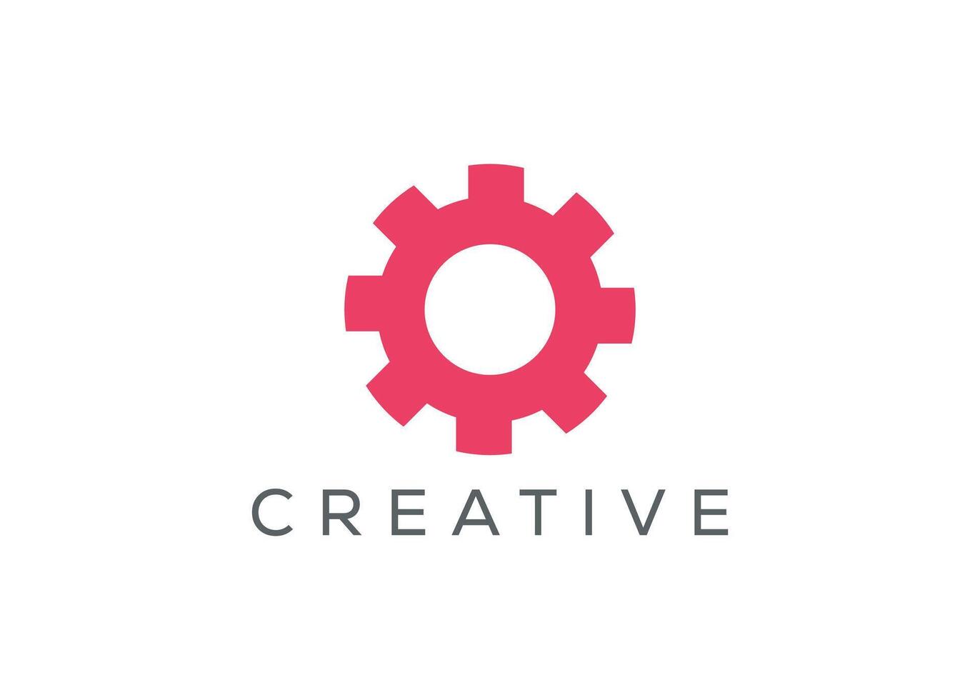 Gear setting logo design vector