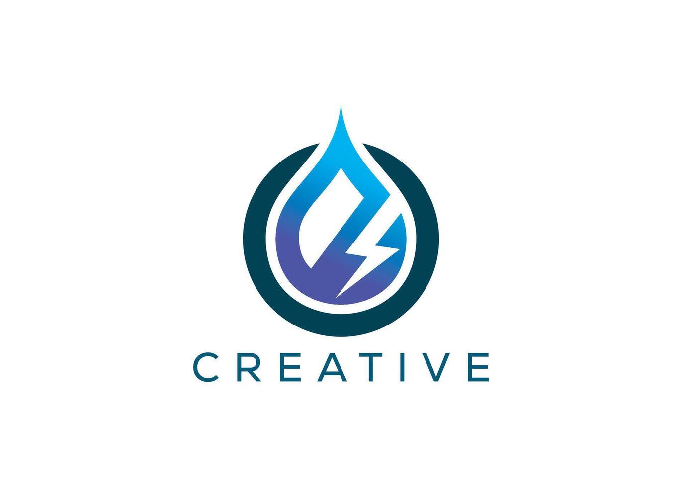 Thunder and drop logo design template vector
