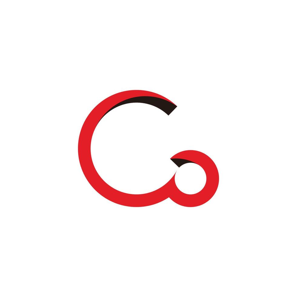 3d flat letters co simple geometric logo icon vector