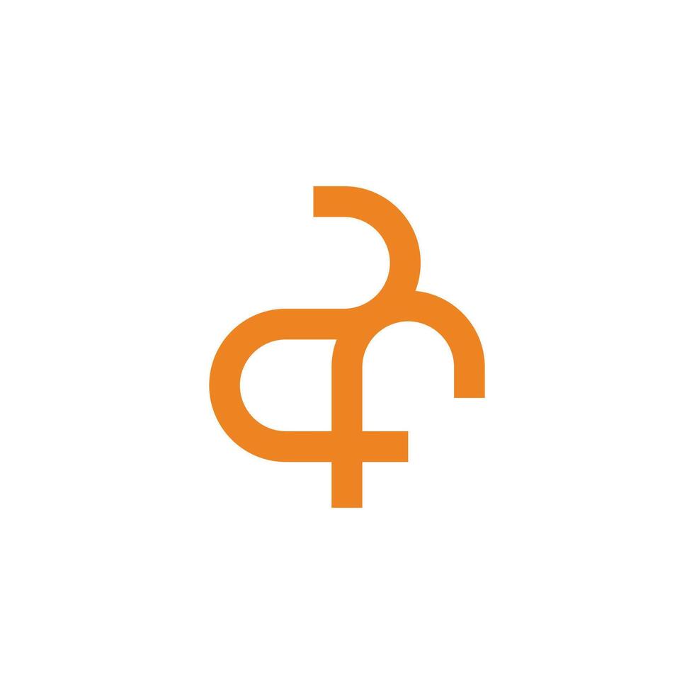 letter 2f linked geometric line simple logo vector