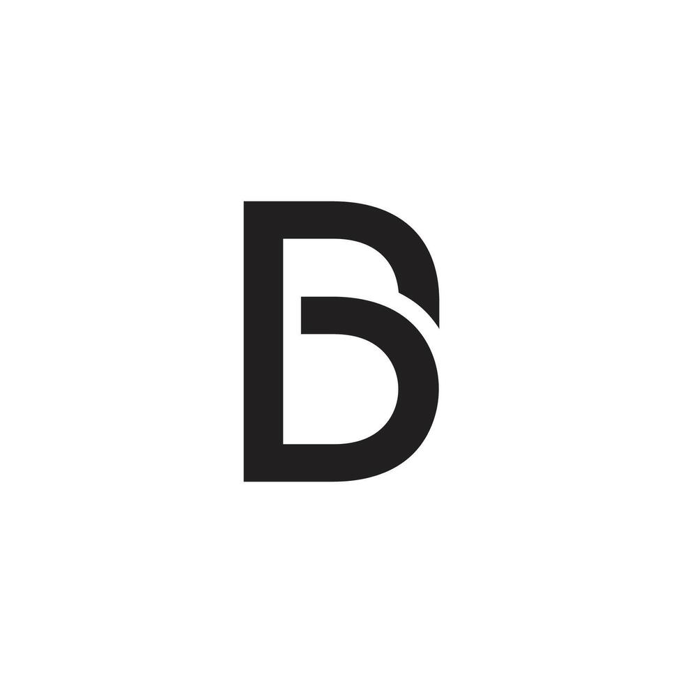letter gb linked geometric line font logo vector