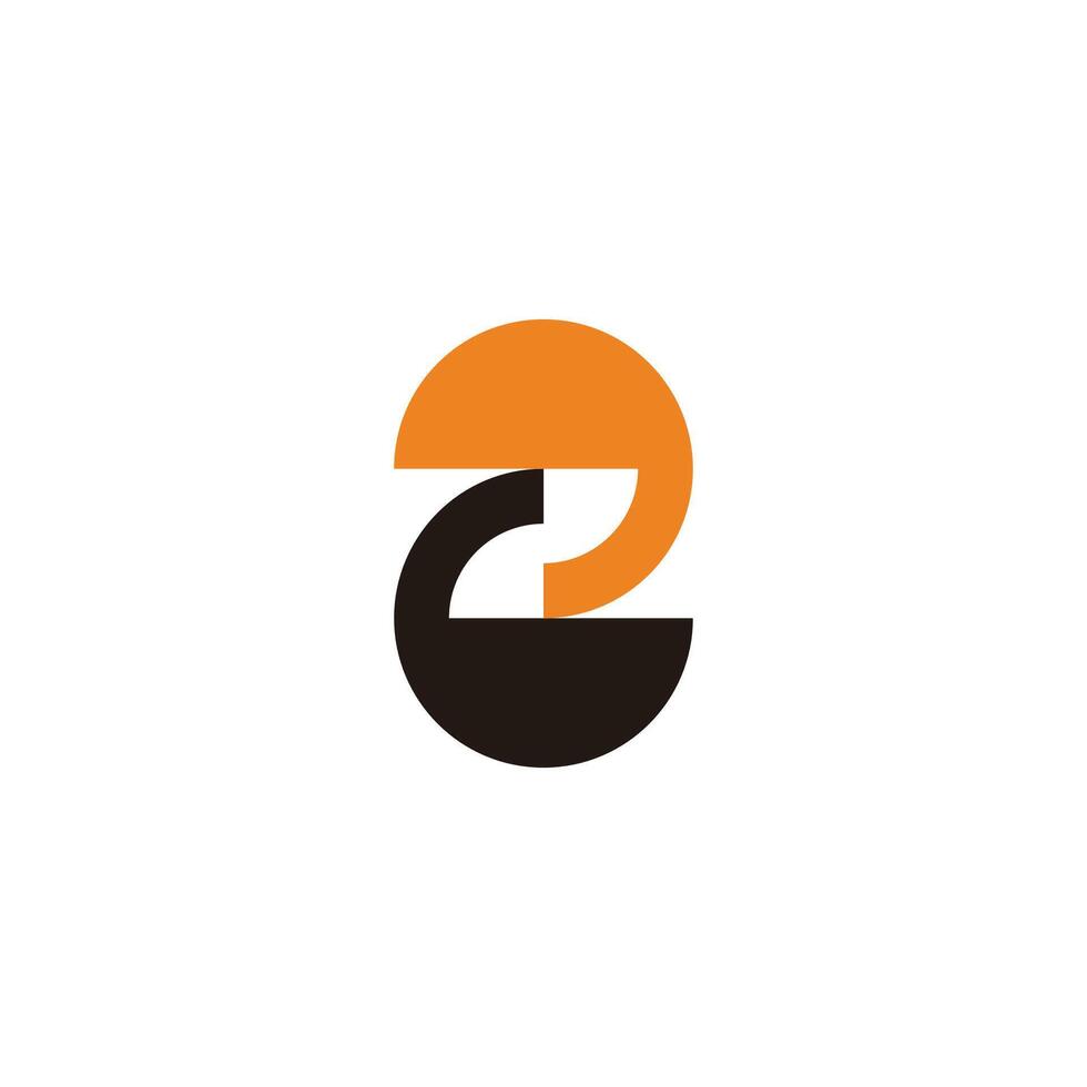 number two circles linked cute logo vector