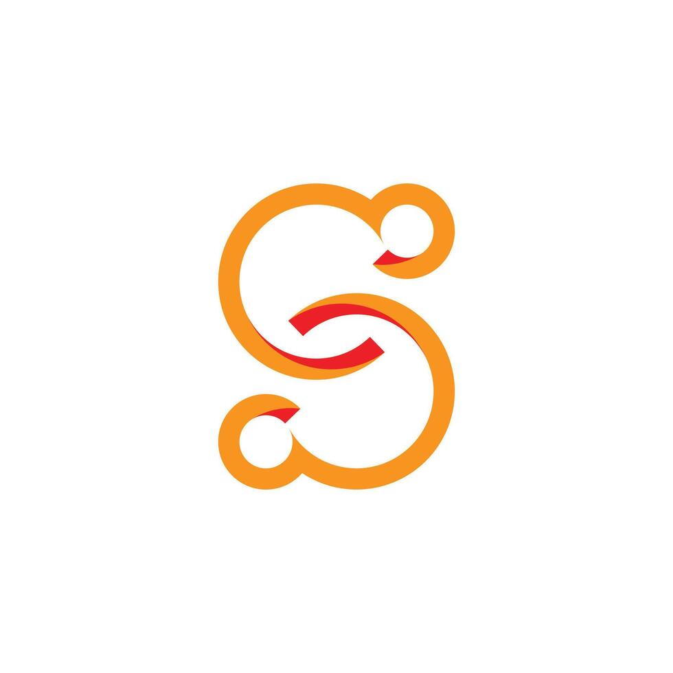 3d flat letters s ribbon simple geometric logo vector