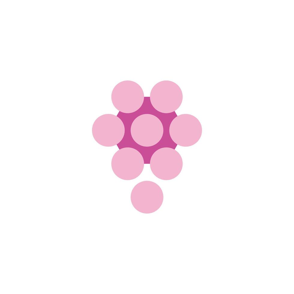 grape simple purple hexagon simple logo vector