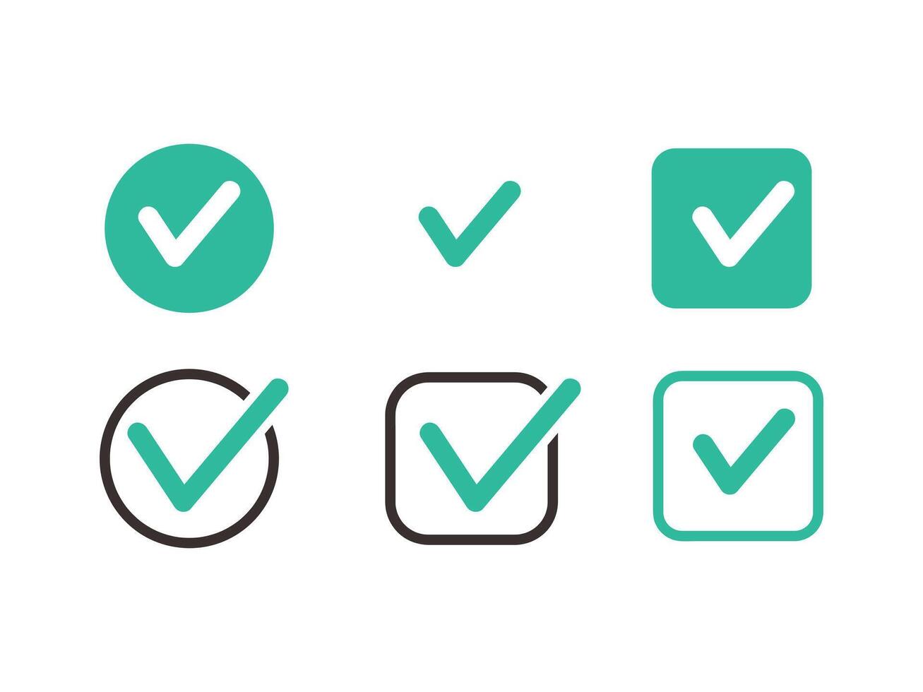 Set of check marks for agreement, vote, confirmation, choise vector