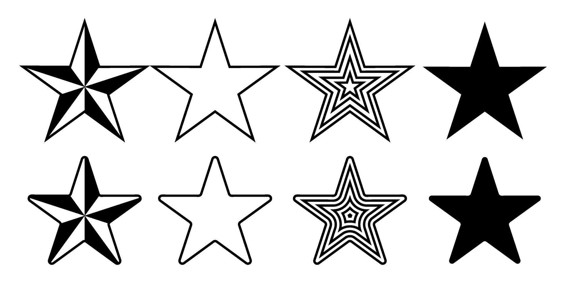 simple black star line collection vector