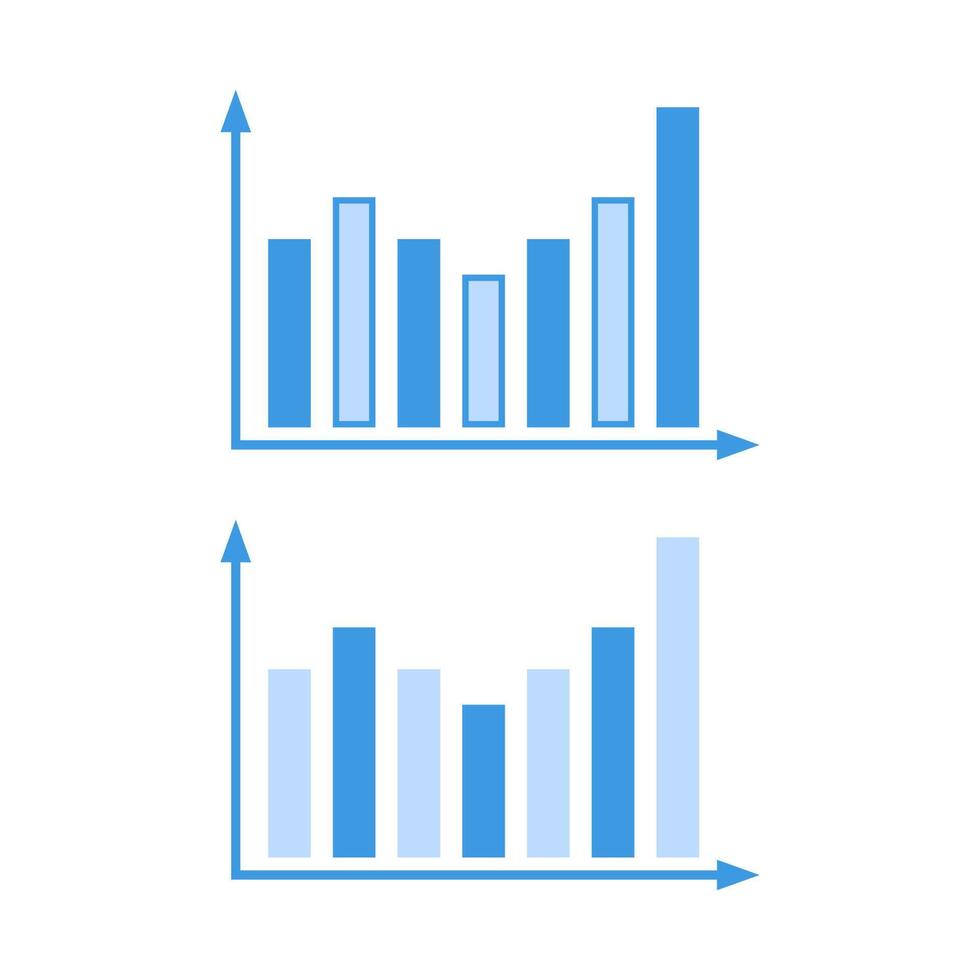 Stylized Bar Chart Data Visualization vector