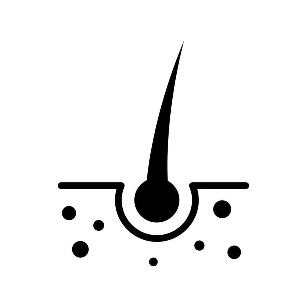 Minimalist Hair Follicle Icon Graphic vector