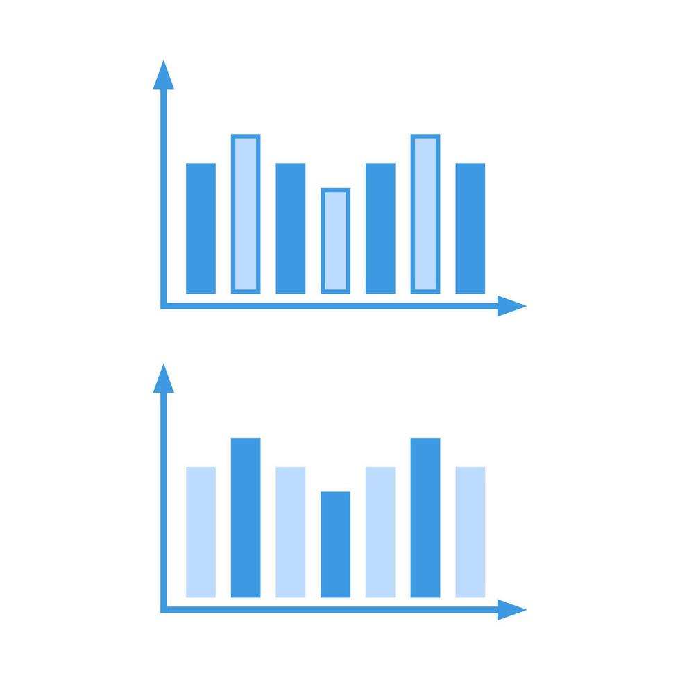Blue Bar Graphs Comparison Illustration vector