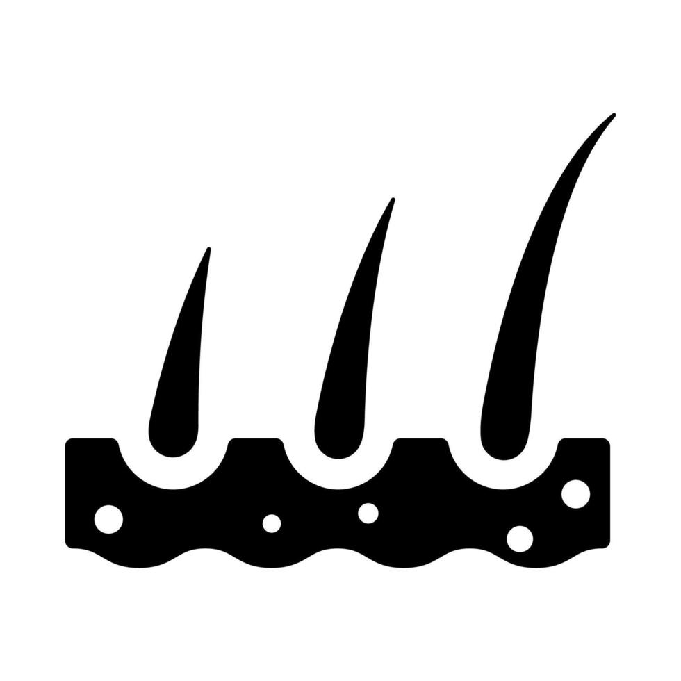 Stylized Hair Icon with Three Spikes vector