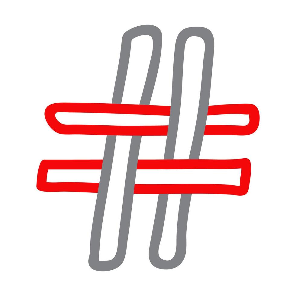 Stylized Hashtag Icon Design vector