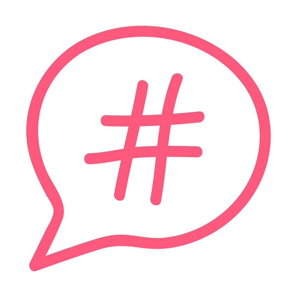 Hashtag Icon in Speech Bubble Design vector