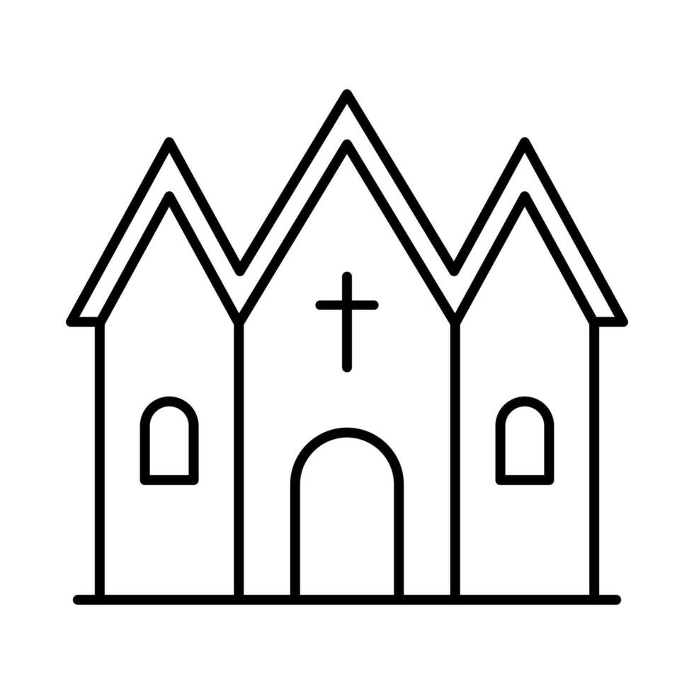 Outline Illustration of a Church Building vector