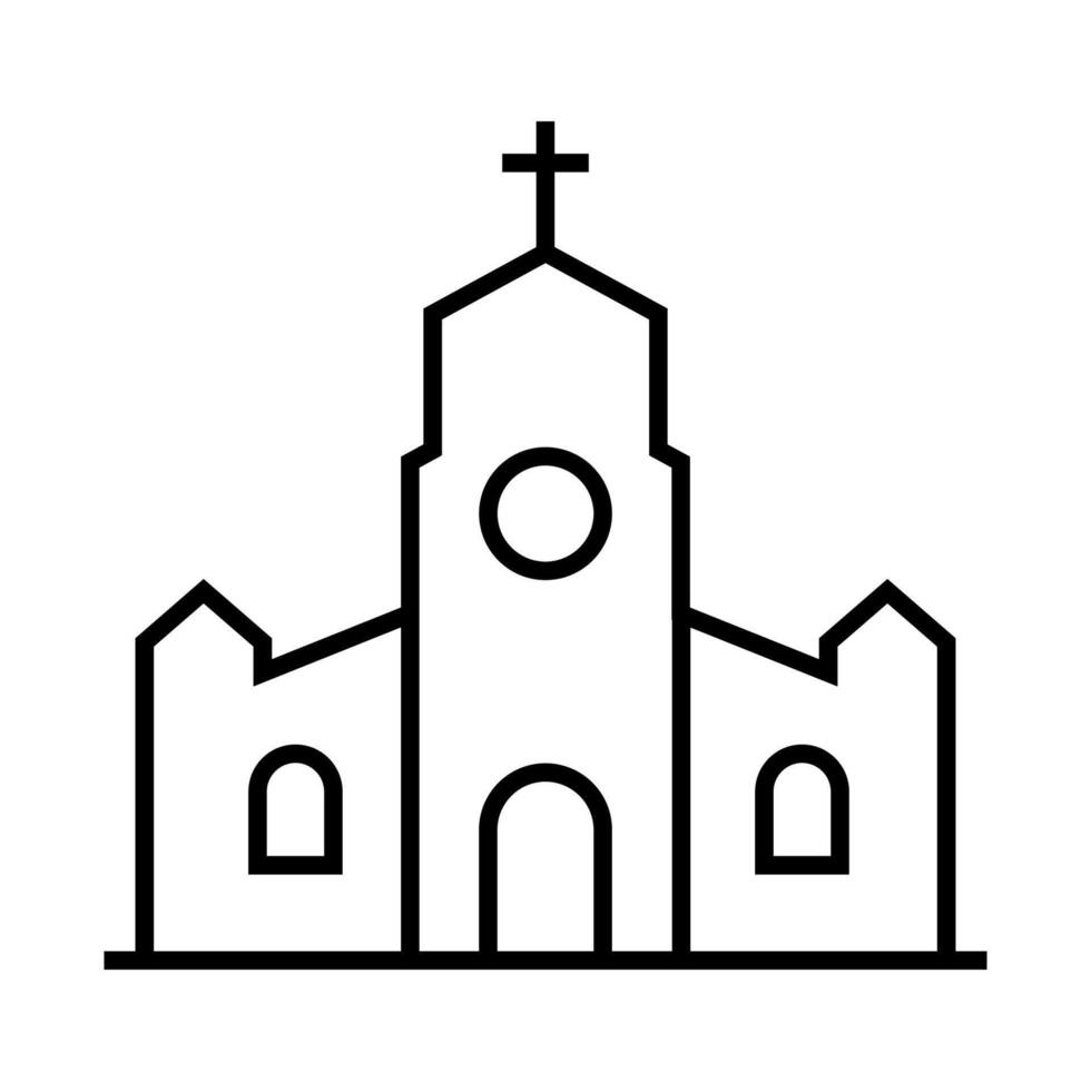 Minimalist Line Art of a Church vector