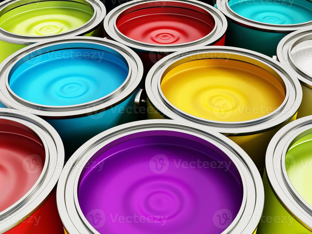 Paint cans bucket photo