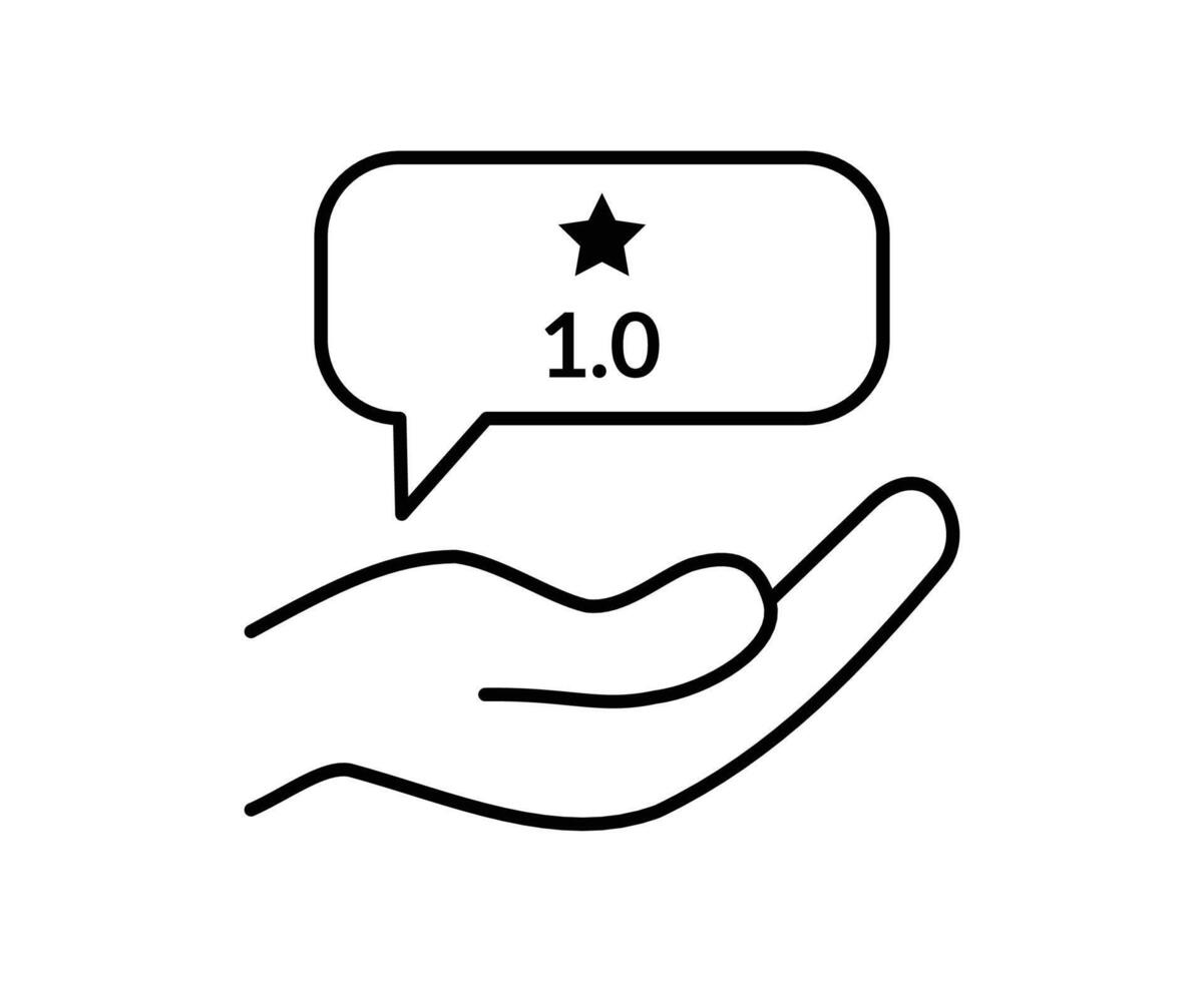 customer rating satisfaction icon give 1 stars feedback or hand icon giving one star review vector