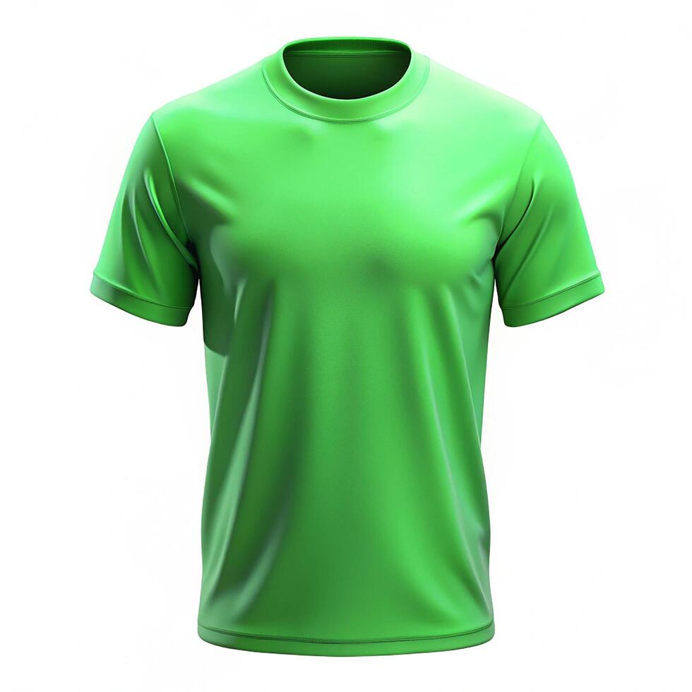 3D Green Image Blank T-shirt Premium Quality Cotton T-shirt photo