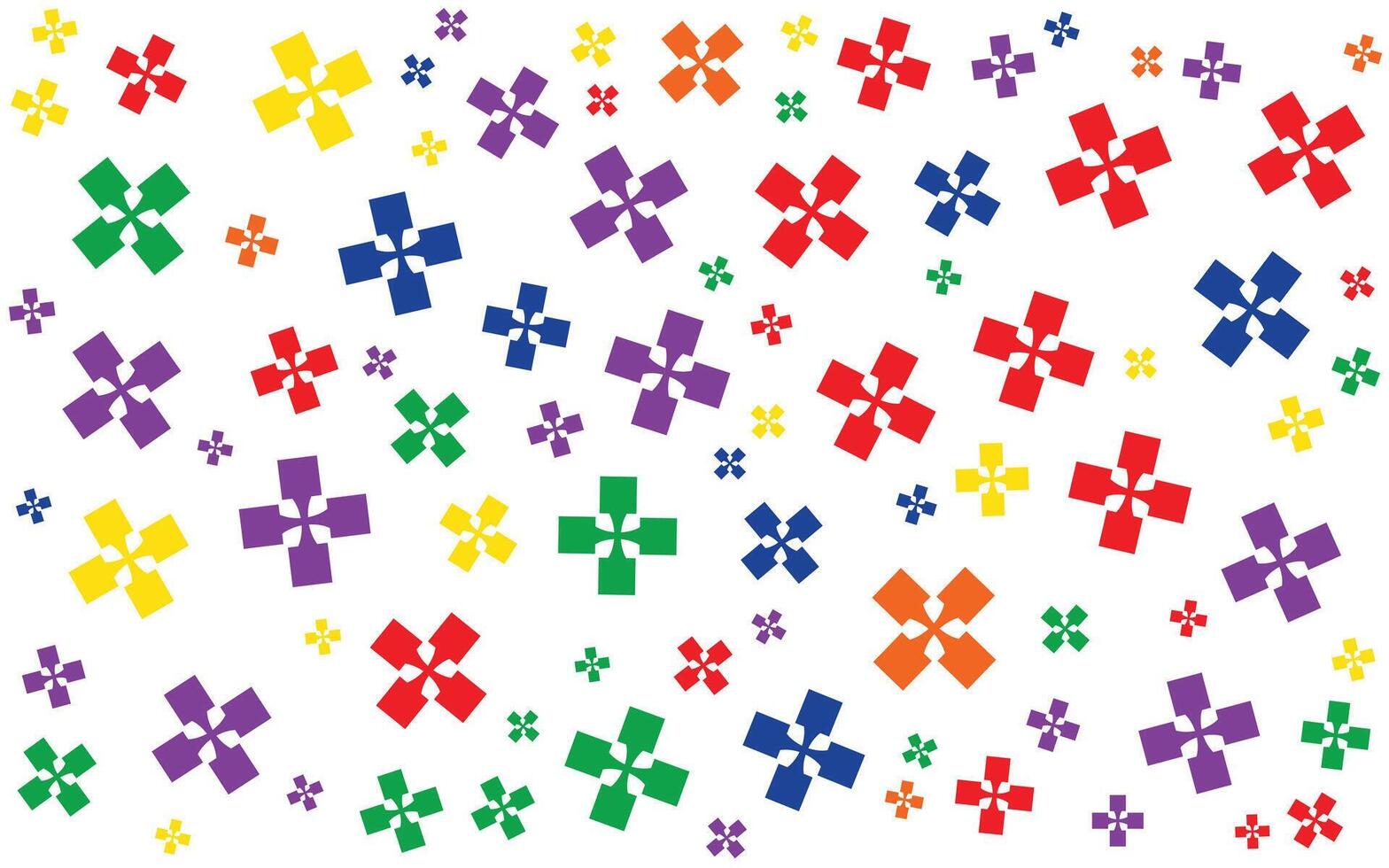 A colorful pattern of crosses on a white background vector