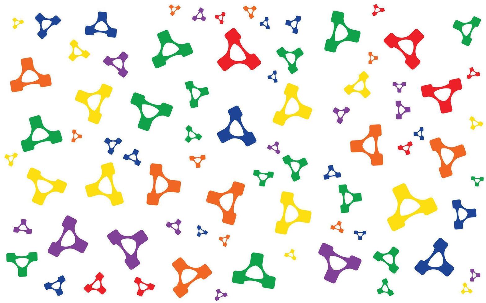 A colorful pattern of different colored shapes on a white background vector
