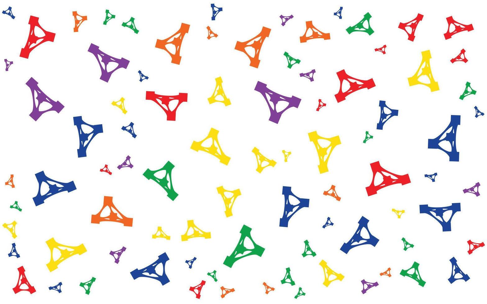 A pattern of colorful triangles on a white background vector