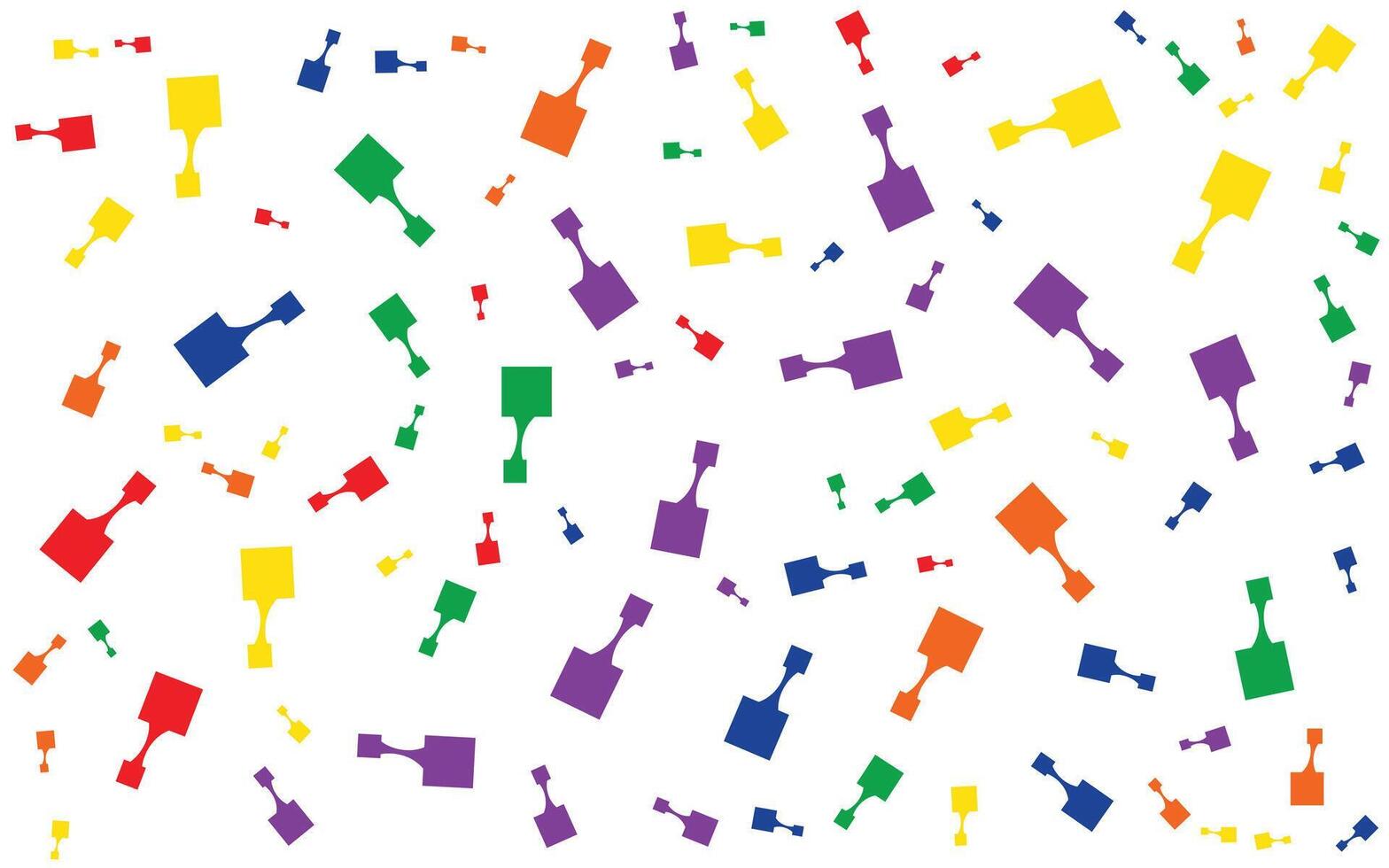 A colorful pattern of squares and triangles on a white background vector
