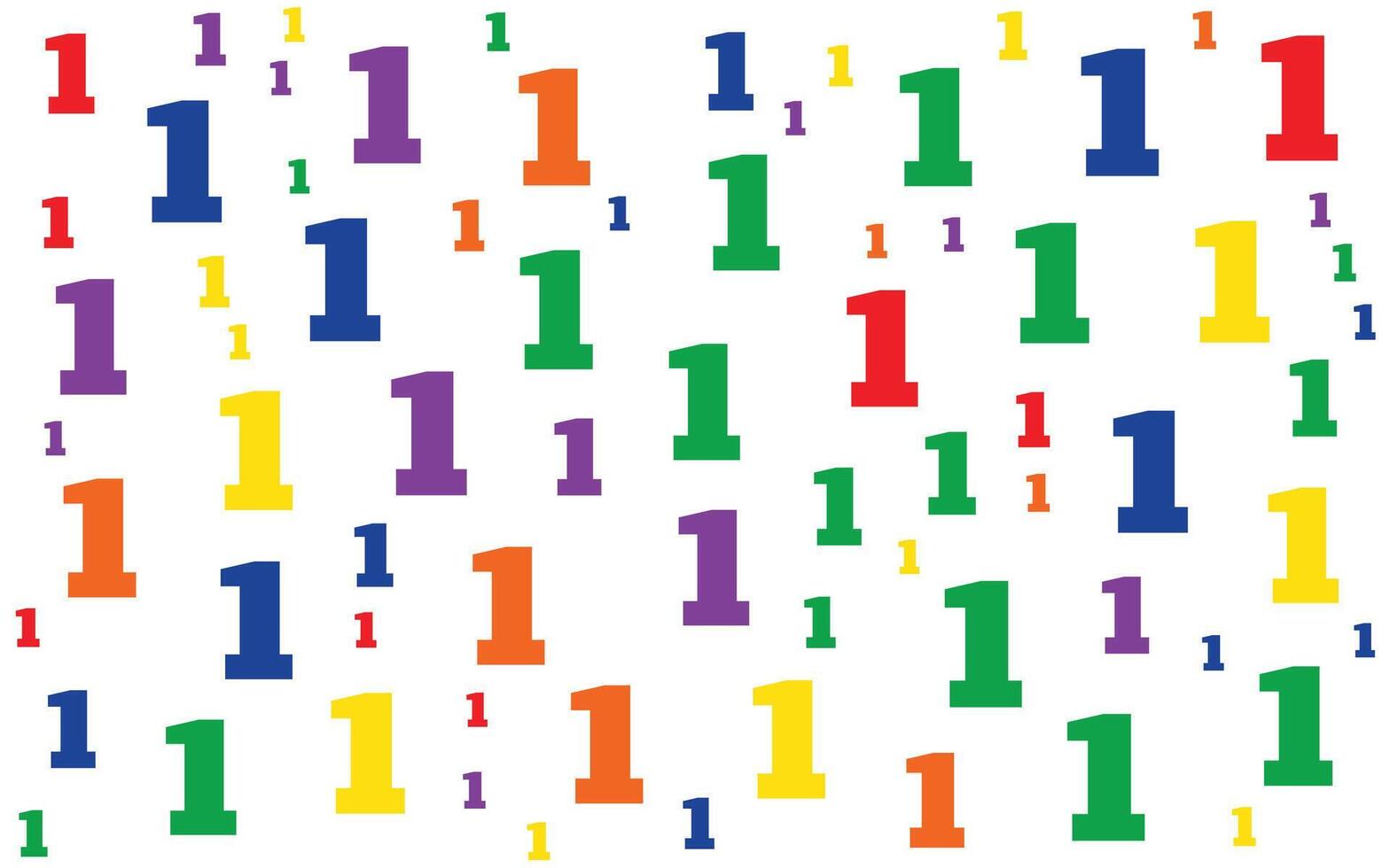 A colorful number one pattern with many different colors vector