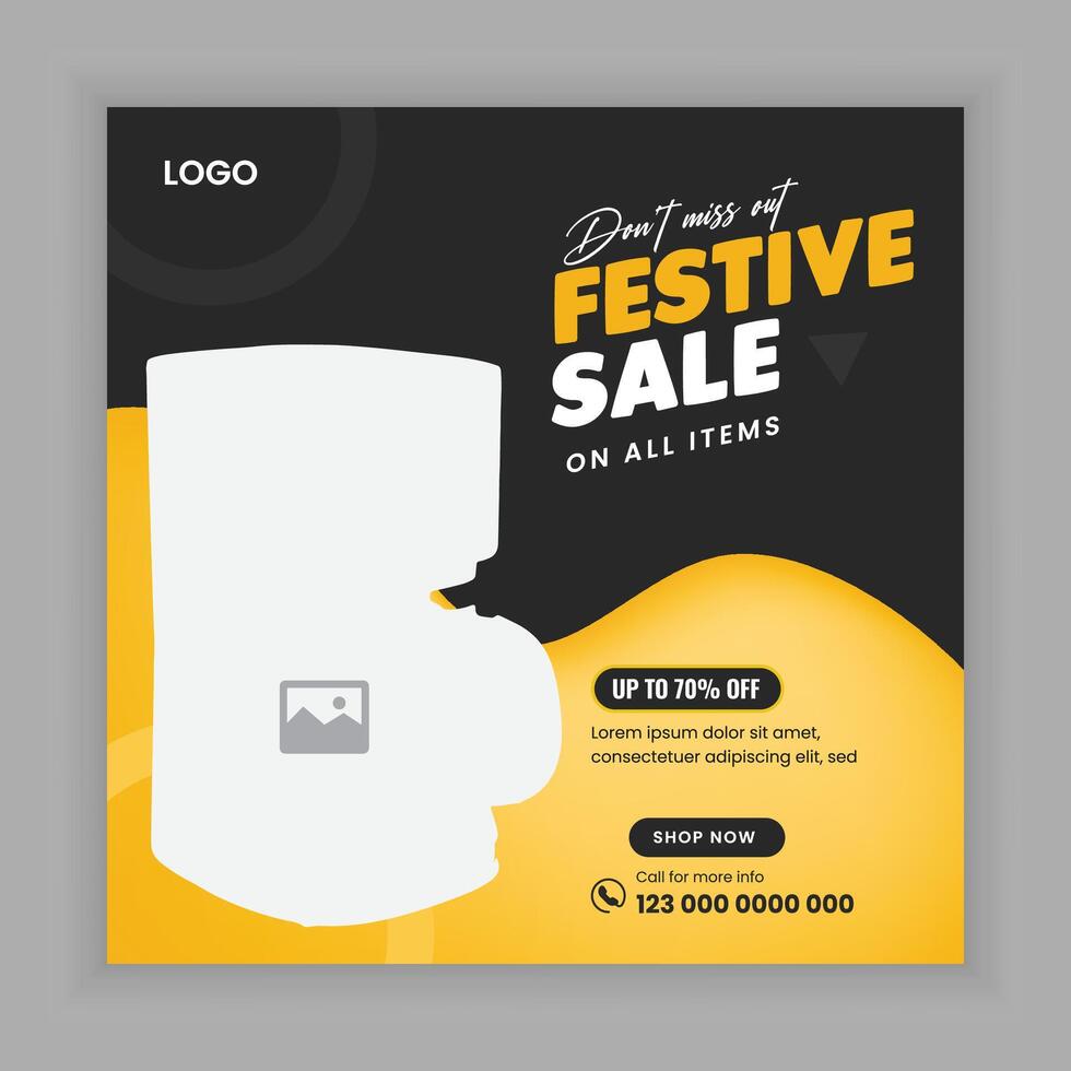 Super sale social media post kitchen set banner design and home appliance ad post template vector