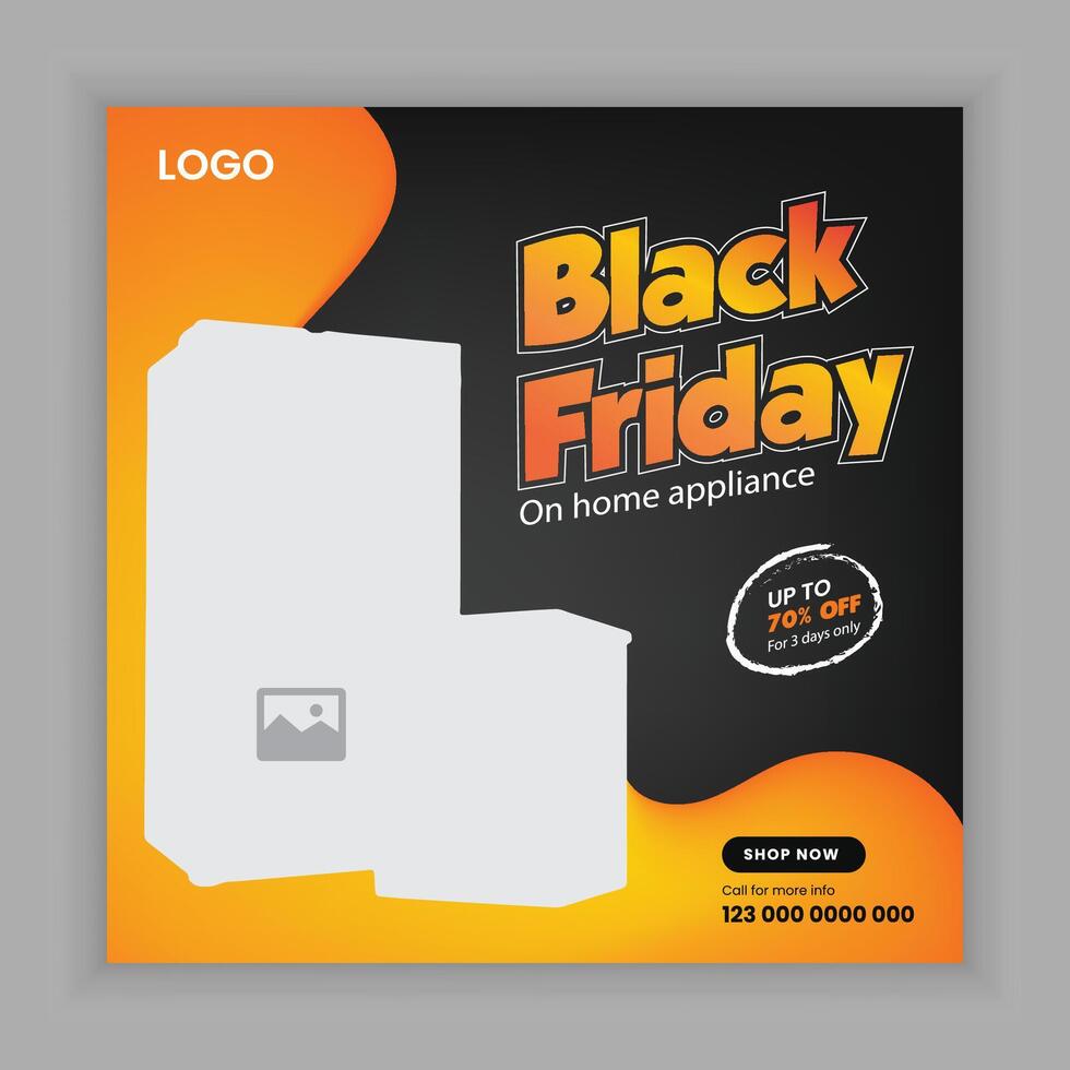 Mega offer Home appliance festival sale social media post banner design template and appliance online post design vector