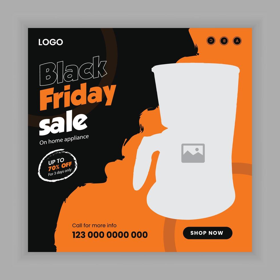 New arrival home appliance accessories sale social media post banner design and appliance web post template vector
