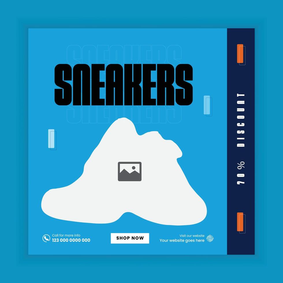 Sneaker social media banner and Instagram post template design vector