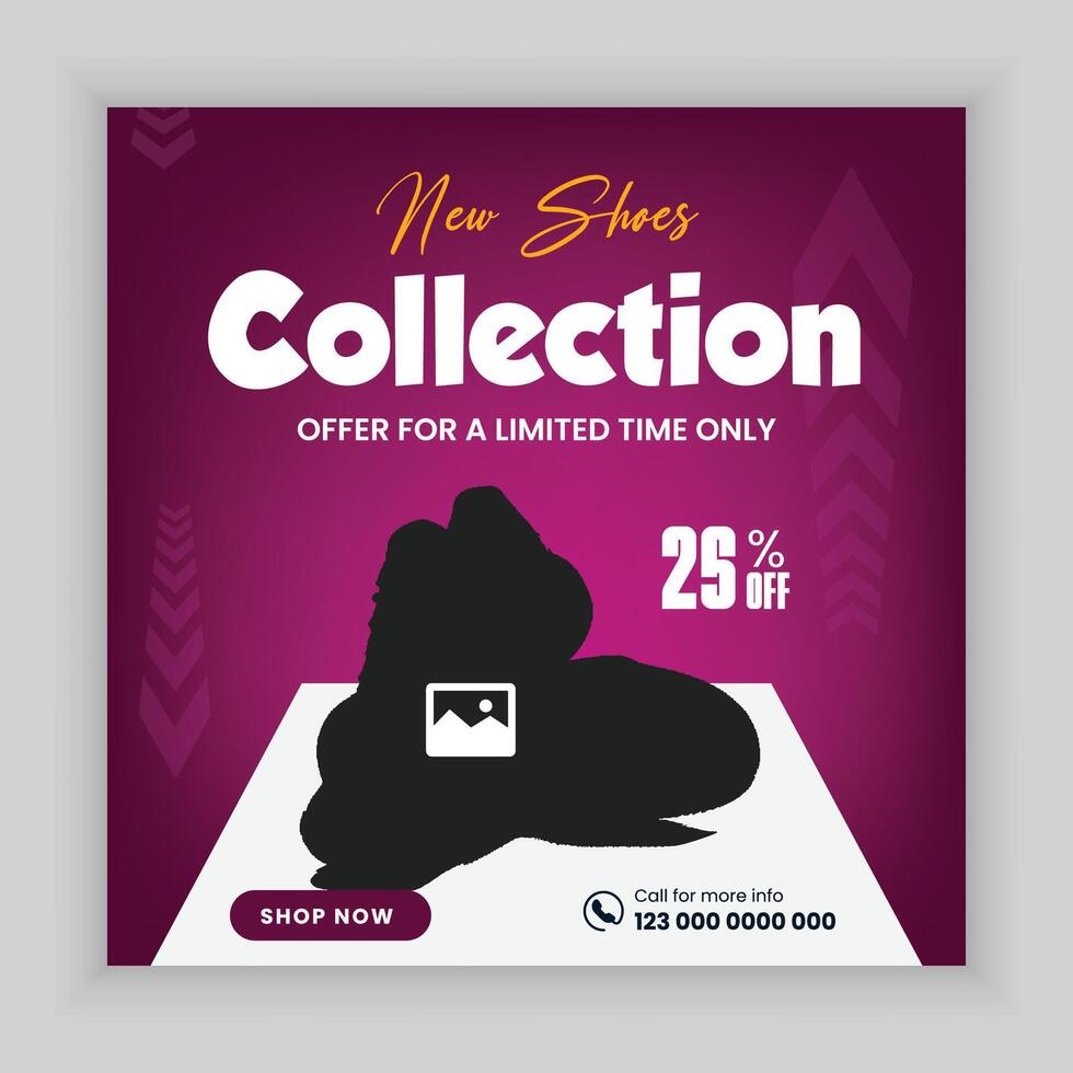 New arrival shoes social media post template design vector