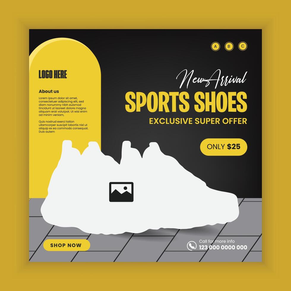 Shoe banner design template for social media posts vector