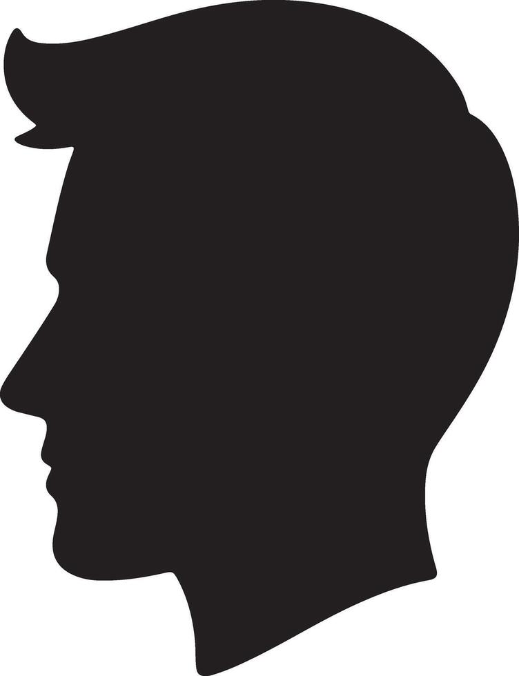 Minimalist Black Human Head Silhouette with White Background vector