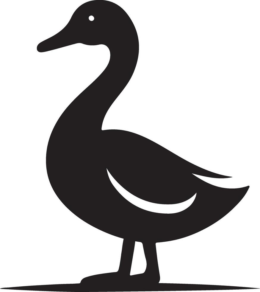 Clean Duck Silhouette Isolated on White Background for Minimalist Design vector