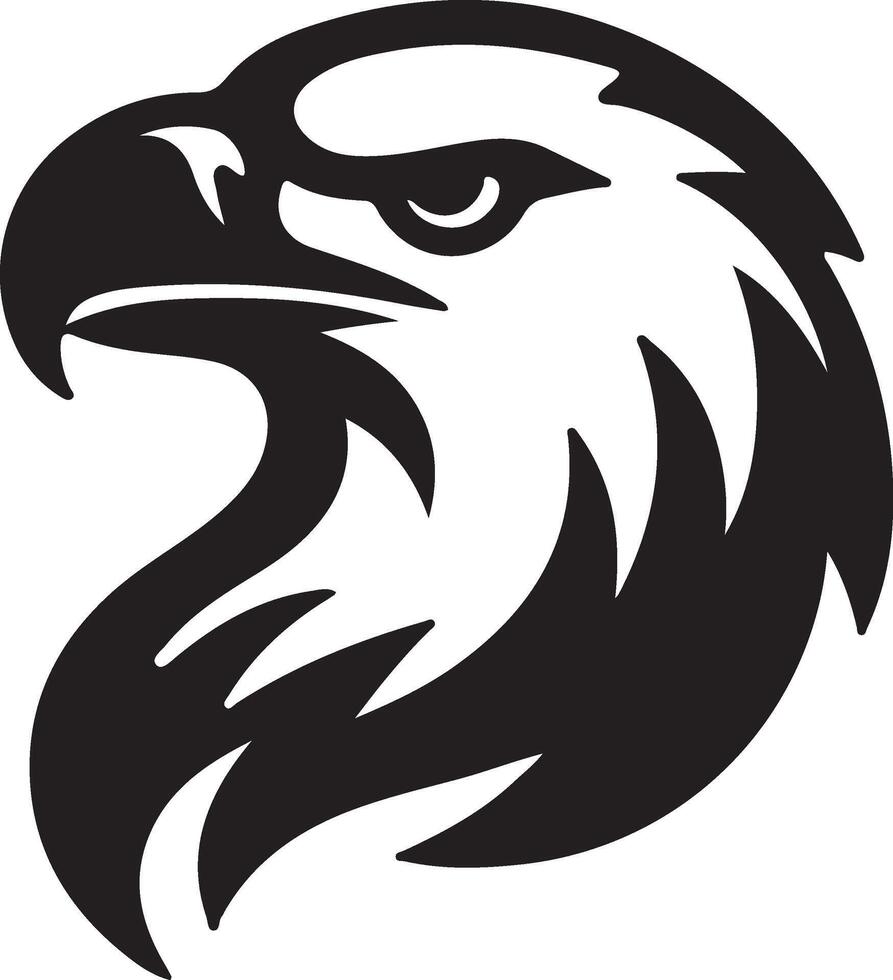 Majestic Eagle Head Silhouette Illustration for Clean Design Projects vector