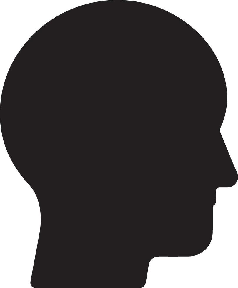 Black Silhouette of Woman Head on Simple White Background for Designs vector