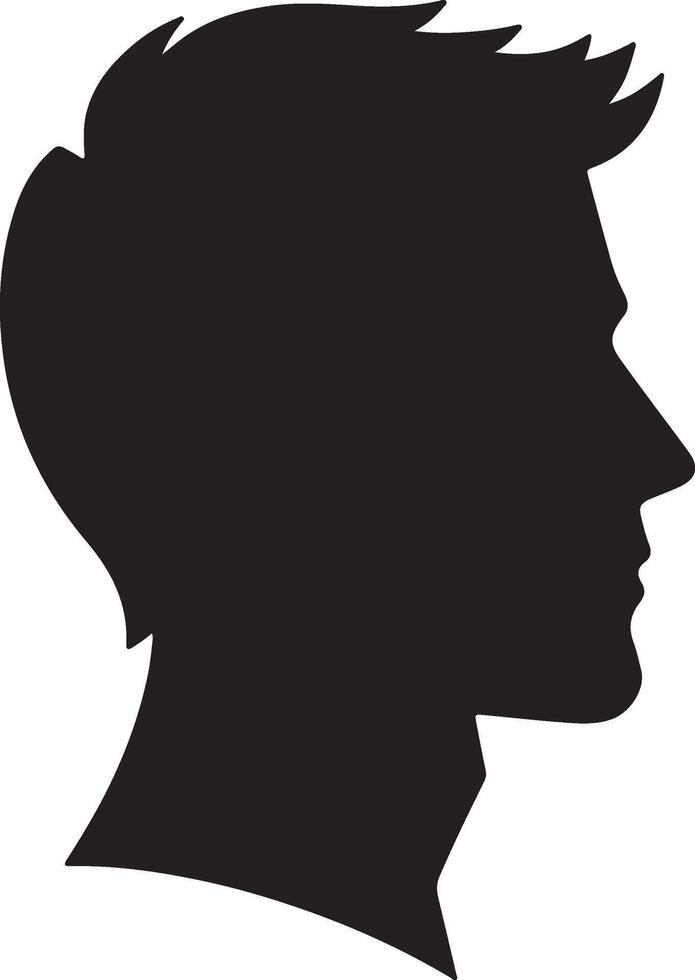 Elegant Black Human Head Silhouette Isolated on White vector