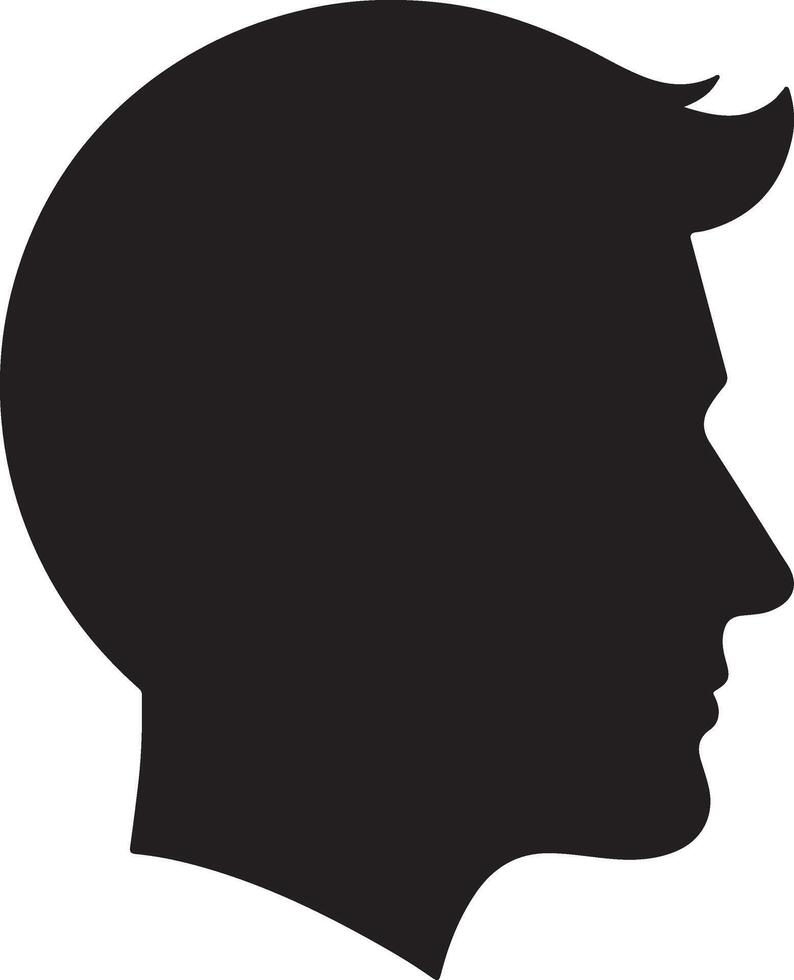 Black Silhouette of Human Head on White Background for Designs vector