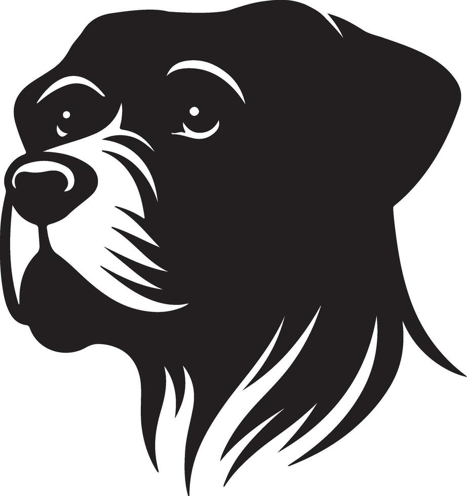 Minimalist Dog Head Silhouette in Style on a Clean White Background vector