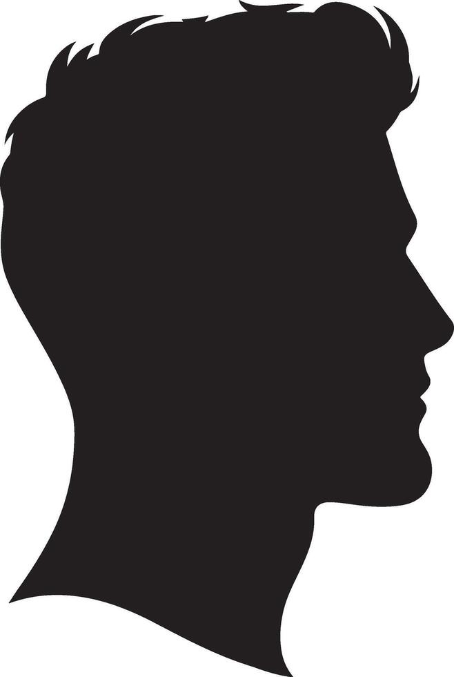Minimalist Male Silhouette Portrait in Profile for Elegant Design vector