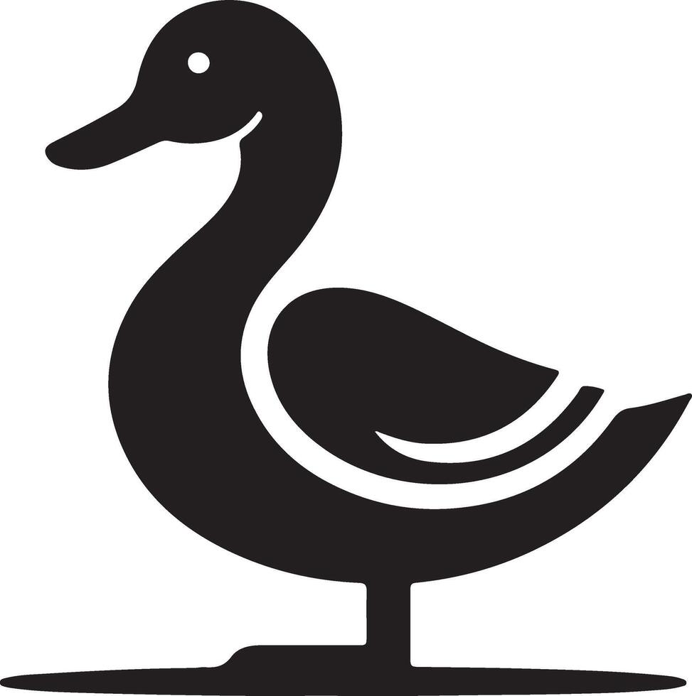 Simple Duck Silhouette on White Background for Modern Icon Style vector