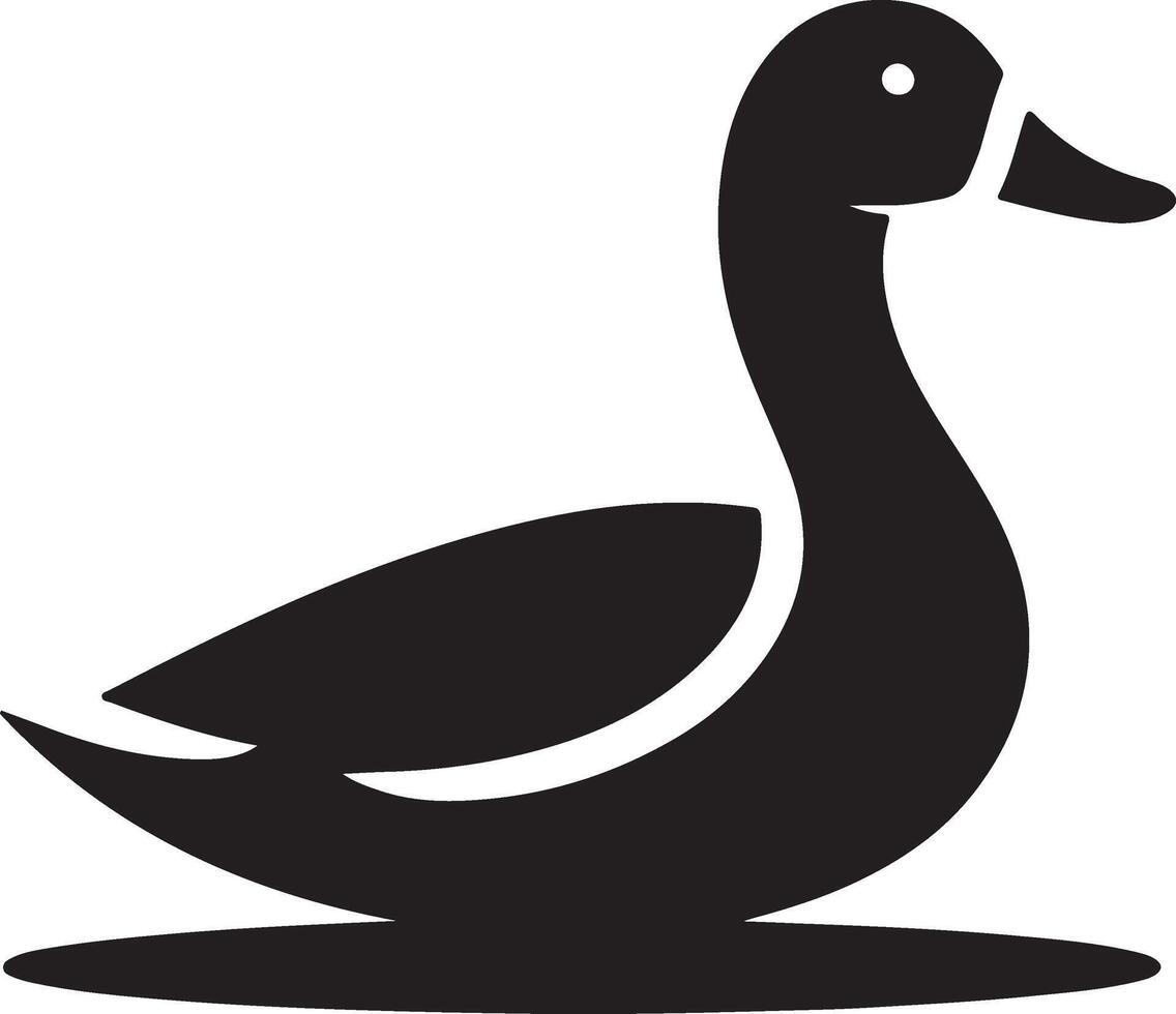 Black Duck Silhouette on White Background for Simple Icon Design vector